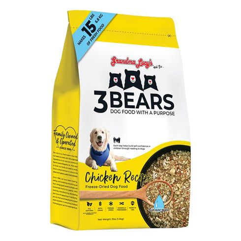 Grandma Lucy's 3 Bears Chicken Formula Freeze-Dried Dog Food 3lb - Poudre Pet and Feed Supply